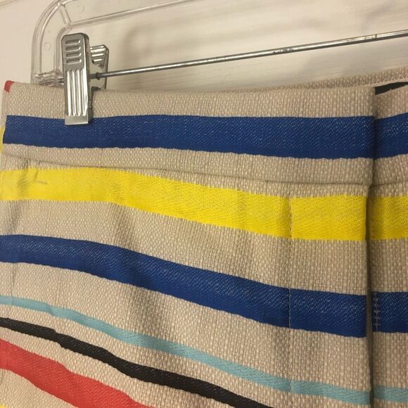J. Crew cream multi color striped shorts, size 8 - Picture 5 of 14